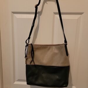 Fossil Shoulder Leather Purse, Color Block, Two Tone